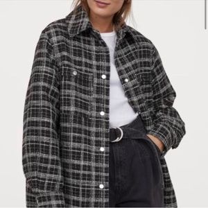Black + White Thick quilted Tweed Plaid Jacket